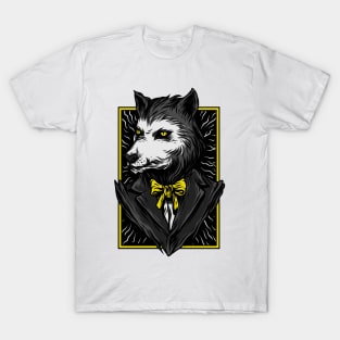 Big Bad Wolf Suit Black Yellow T-Shirt